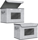 Large Collapsible Stackable Storage Bins with Lids for Home and Office