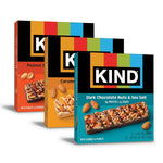 Variety Pack of 18 Gluten Free Snack Bars with Dark Chocolate, Nuts, and Sea Salt