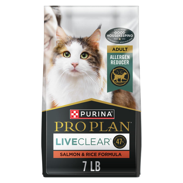 purina pro plan liveclear high protein cat food salmon rice formula 7 lb bag