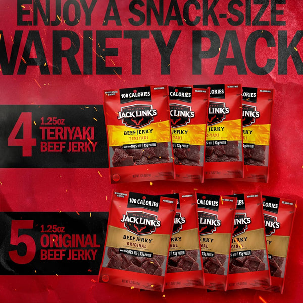 Jack Link's Beef Jerky Variety Pack with Original and Teriyaki Flavors