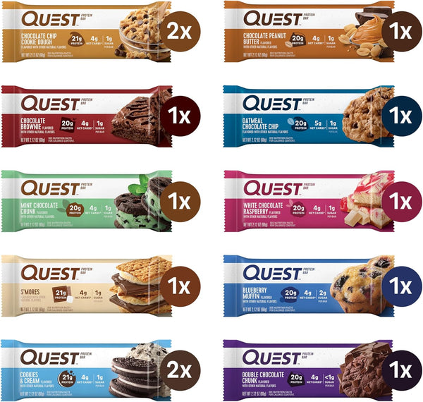 Quest Nutrition Ultimate Variety Pack Protein Bars, 12 Count, Gluten Free, Keto Friendly