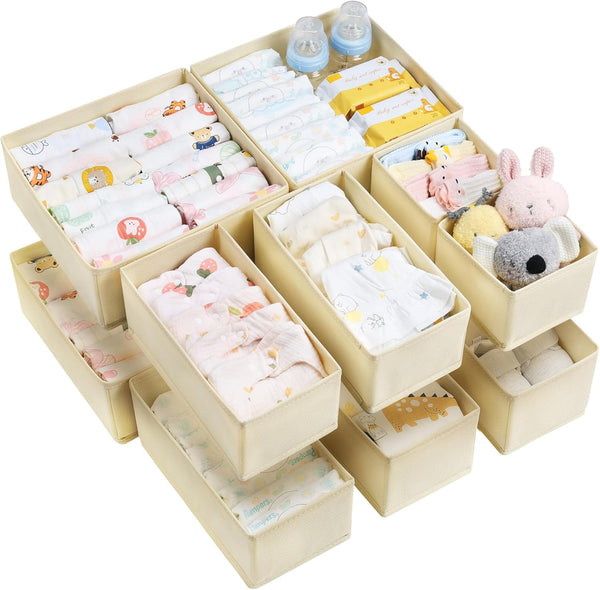 18-pack baby clothes organizer with 3 sizes for closet drawers