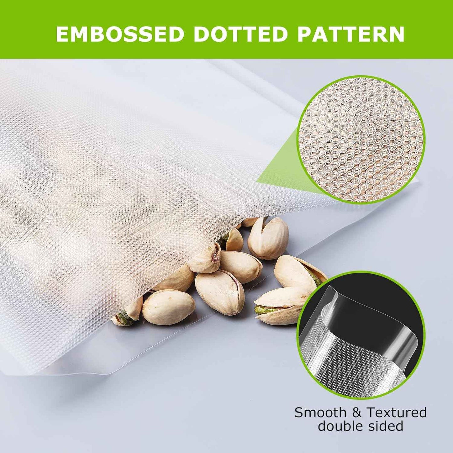 Bonsenkitchen Vacuum Sealer Bags, 50 Quart 8" x 12" Precut Food Sealer Bags, Commercial Grade, BPA Free, Heavy Duty, Customized Size Vacuum Bags for Vac Storage, Meal Prep or Sous Vide Cooking, VB12