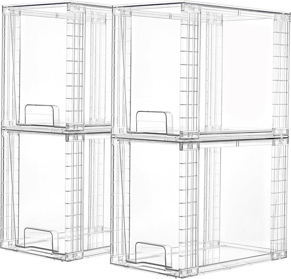 Vtopmart 4 Pack Stackable Storage Drawers for Home Organization