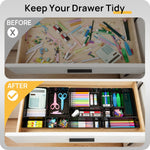 Vtopmart Office Desk Drawer Organizers Set, 25 PCS Plastic Trays, Storage Bins for Desk Accessories and Bathroom