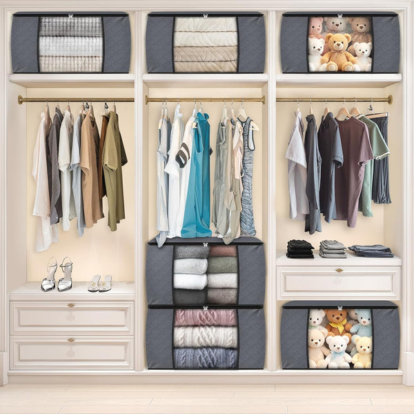 6 pack storage bags for clothes and blanket organization