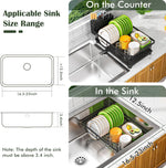 Space-Saving Dish Drying Rack for Kitchen Counters, Black