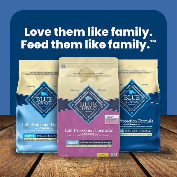 blue buffalo life protection formula adult small breed dry dog food, supports high energy needs, 5-lb bag, chicken & brown rice recipe