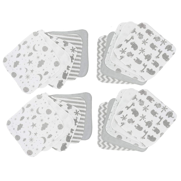 Spasilk newborn washcloths, 10-pack, 80% cotton, 20% polyester, 9x9 inches, various colorful prints