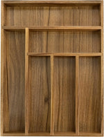 Acacia Kitchen Drawer Organizer with 8 Slots and Adjustable Size