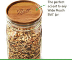 Ball Jar Wooden Storage Lids - 5 Pack - Acacia Wood and Silicone Seal
