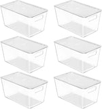 vtopmart 6 pack clear stackable storage bins for pantry kitchen organizer
