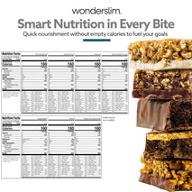 WonderSlim Meal Replacement Protein Bar Variety Pack 15g Protein 20 Vitamins and Minerals
