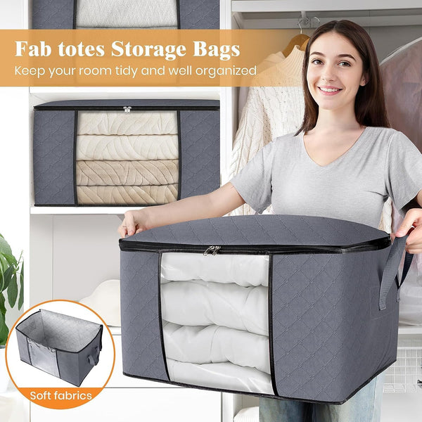 6 pack storage bags for clothes and blanket organization