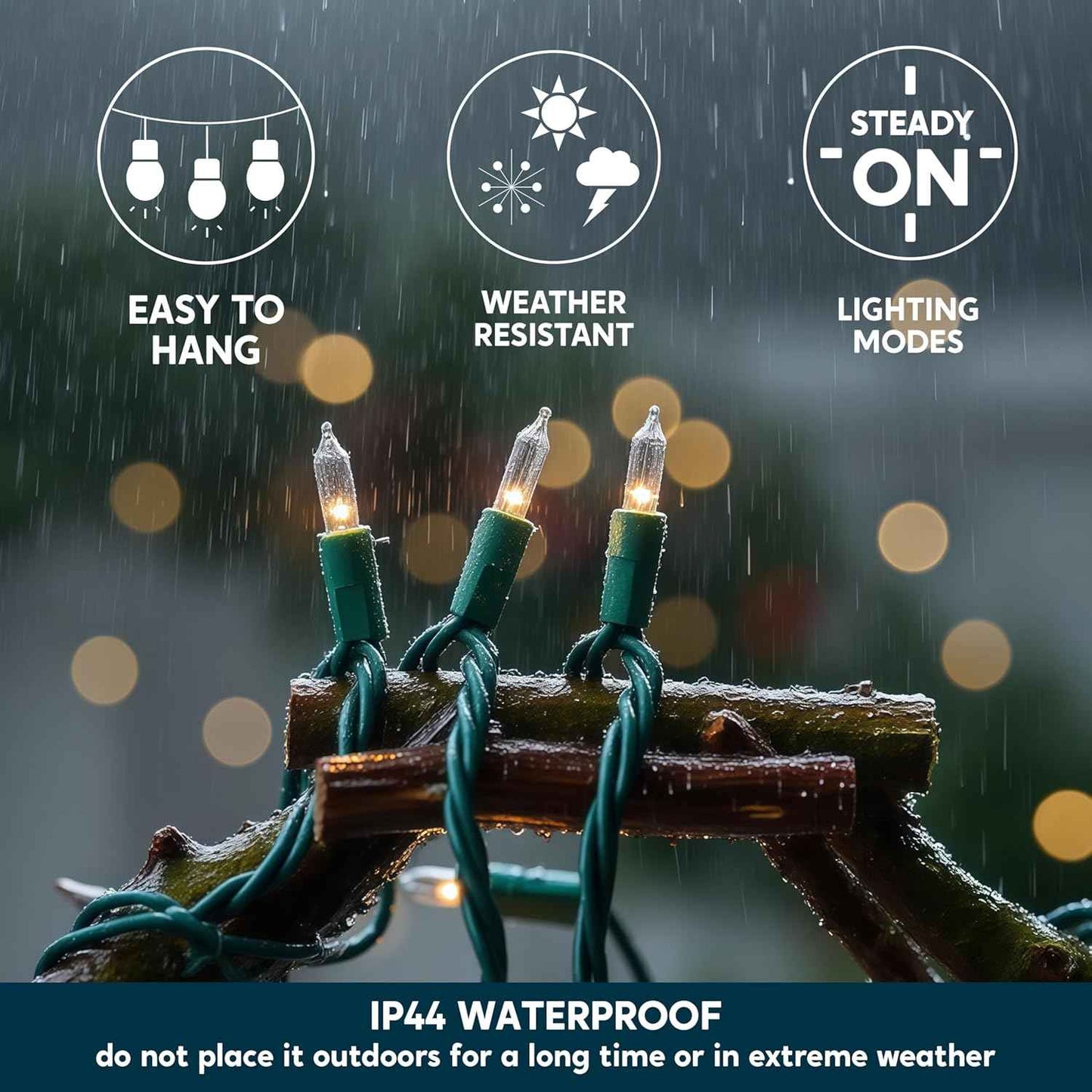 Joiedomi Clear Christmas String Lights Indoor,100 Count Mini Warm White Fairy Light,19.4 FT Lighting Decor for Patio Dorm Classroom Bedroom Holiday Wedding Party Garland Birthday Festival,Green Wire