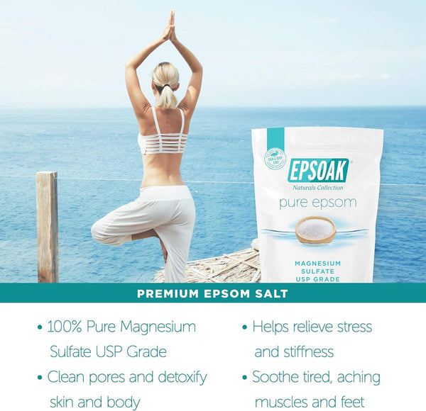 epsoak 19 lb. unscented usp-grade magnesium sulfate bulk bags cruelty-free certified made in usa