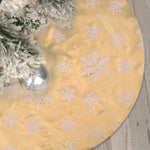 Flash World 48 Inch Large Christmas Tree Skirt Xmas Soft Cover Mat Decor Snowflake Collar Farmhouse Tree Skirt for Holiday Ornaments Party Home Indoor Decorations (Red, 48INCH)