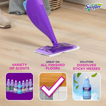 Swiffer WetJet Multi-Purpose and Hardwood Liquid Floor Cleaner Solution Refill, with Gain Scent, 42.2 fl oz each, (Pack of 2)