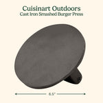 Cuisinart 6.5" Cast Iron Smashed Burger Press for Crispy Smash Burgers