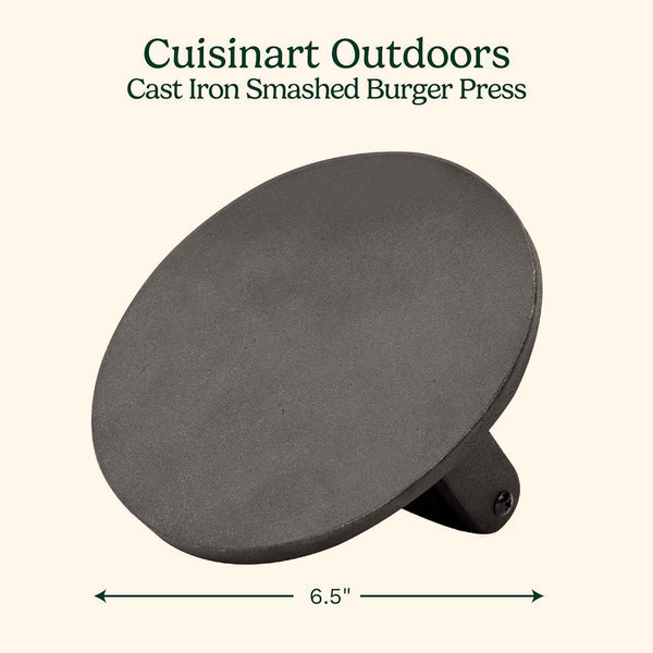 Cuisinart 6.5" Cast Iron Smashed Burger Press for Crispy Smash Burgers