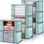 90 L Large Storage Bags, 6 Pack Clothes Storage Bins Foldable Closet Organizers Storage Containers with Reinforced Handle for Clothing, Blanket, Comforters, Bed Sheets, Pillows and Toys (Gray)