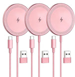 3-Pack 15W Magnetic Wireless Charger: Qi2 Fast Charging Pad for iPhone Air 17 16 15 14 13 12 Pro Max, Samsung Galaxy S26 S25, Google Pixel 10, AirPods-Slim Portable for Desk Bedside Travel-White