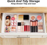 7-Piece Drawer Organizer Set with Non-Slip Pads for Desk, Kitchen, and Bedroom Drawers