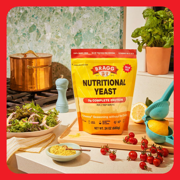 Bragg Premium Nutritional Yeast Seasoning - 24oz Original - Vegan, Gluten-Free Parmesan Cheese Substitute with Protein & Vitamins