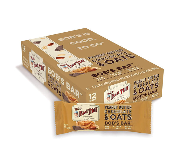 Bob's Red Mill 12pk Peanut Butter Chocolate & Oats Bar, 12 bars, Gluten Free, Kosher