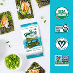 Gimme Seaweed Organic Roasted Seaweed Snacks, 20 Count, Sea Salt Flavor, Keto, Vegan, Gluten-Free