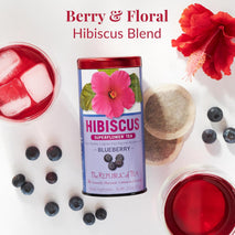 Hibiscus Blueberry Superflower Herbal Tea 36 Tea Bag Tin