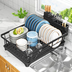 Space-Saving Dish Drying Rack for Kitchen Counters, White