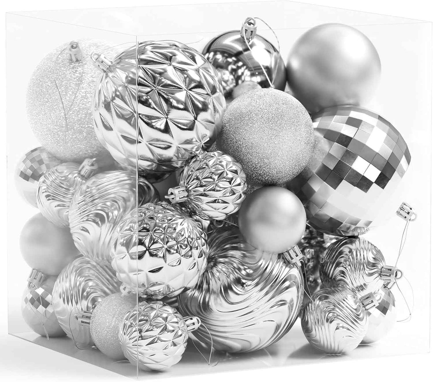 Annecy Christmas Tree Ornaments - 36 PCS Shatterproof Christmas Ball Ornaments Set for Holiday, Wreath & Party Decorations (Multi-Size, Red, Green, Gold)