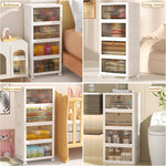 4 Tier Plastic Storage Bins with Lid for Living Room Office Dorm