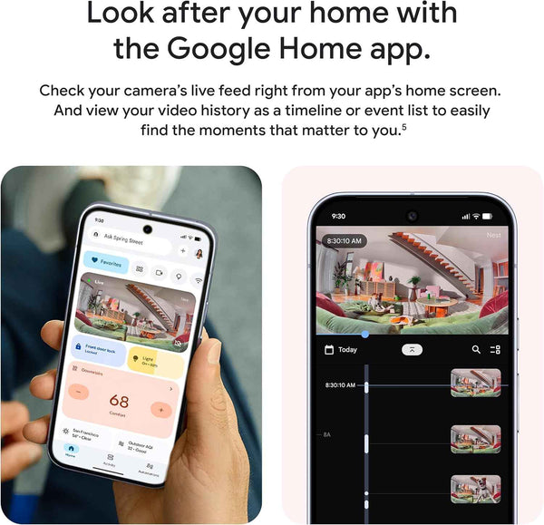 google nest cam indoor wired 3rd gen 2k video night vision 2 way audio works with google home device 2025 model hazel