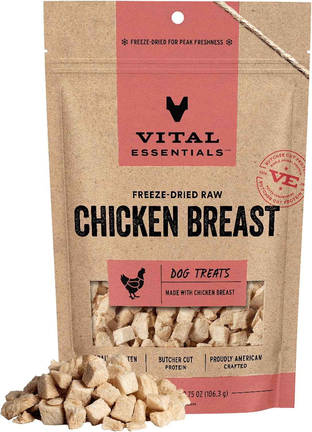 Vital Essentials Single Ingredient Beef Liver Dog Treats, 2.1 oz | Freeze-Dried Raw | Premium Quality High Protein Training Treats | Grain Free, Gluten Free, Filler Free