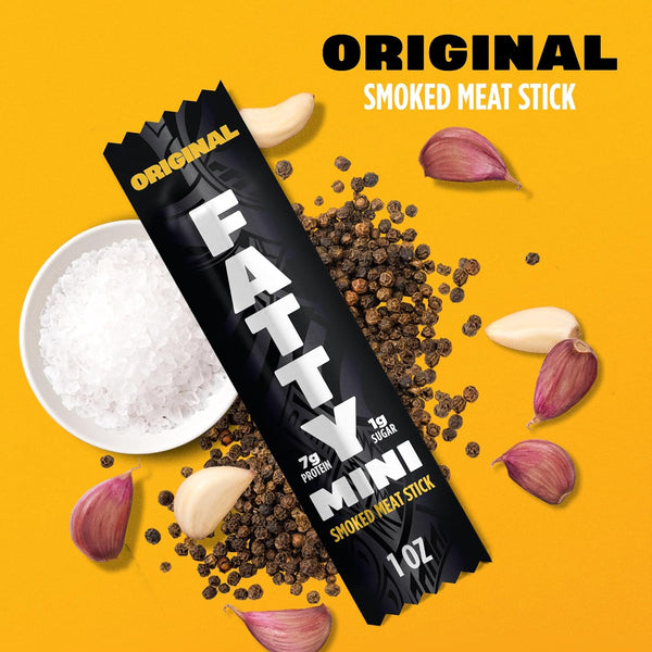 Fatty Mini Meat Sticks Made with Grass Fed Beef and Pork
