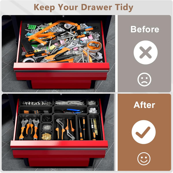 46Pcs & 5 Sizes Tool Box Organizer Tray Divider Set for Toolbox and Home