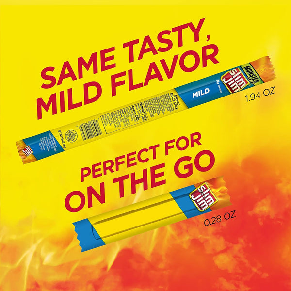 Slim Jim Smoked Meat Sticks, Mild Flavor, 26 Count, 0.28 oz Each