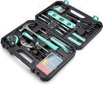 Amazon Basics 142-Piece Household Tool Kit for Home Repair, Hand Tools with Storage Case, 13.39 x 9.25 x 2.95 inch, Pink