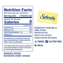 splenda zero calorie sweetener packets, 400 count, sugar free, made in usa, zero carb