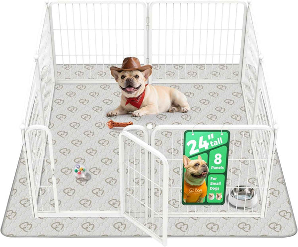 FXW Homeplus Unleashed Indoor Dog Playpen - Stress-Free and Safe Play, Heavy Duty 24 Inch 6 Panels Dog Pen for Puppy and Small Dogs, Black│Patented