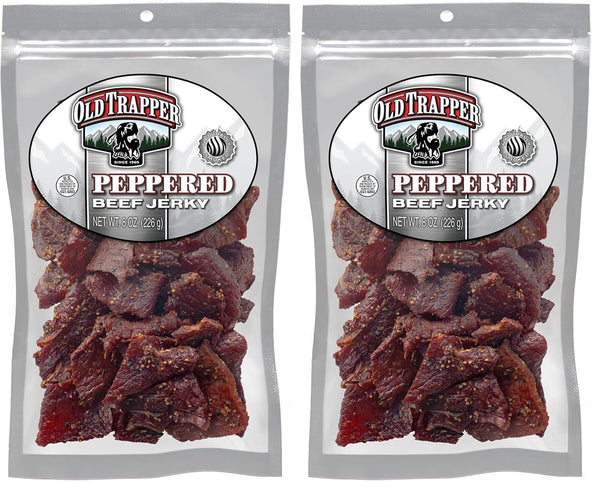 Old Trapper Beef Jerky, Hot & Spicy, 8 Ounce Individual Pack, 11 Grams of Protein, 70 Calories per Serving