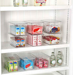 vtopmart 6 pack clear stackable storage bins for pantry kitchen organizer