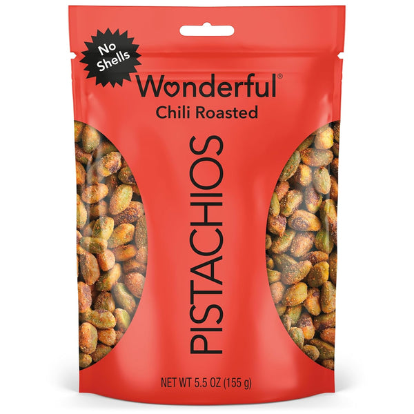 Wonderful Chili Roasted Pistachios, 11 Ounce Resealable Bag, Protein Snacks, Gluten Free, College Snacks