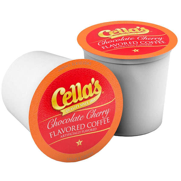 Cella's Chocolate Cherry Coffee Pods Compatible with Keurig K Cup Brewers
