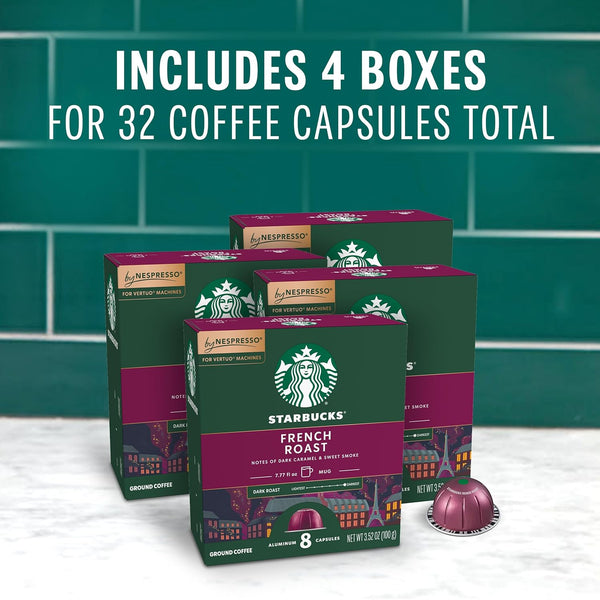 Starbucks by Nespresso Vertuo French Roast Dark Roast Coffee Pods 32-count