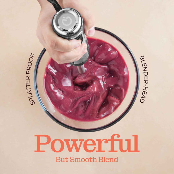 Powerful 500 Watt Immersion Blender with Turbo Mode, Detachable Base, 304 Stainless Steel Blades