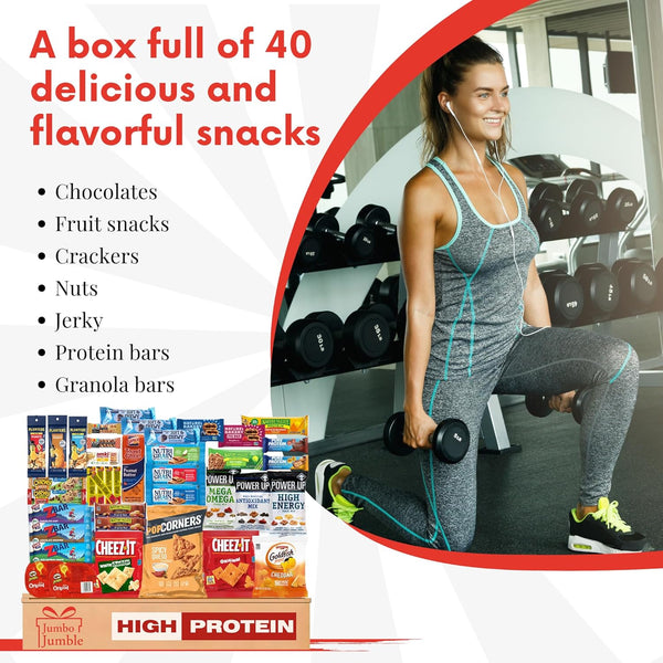 Jumbo Jumble Snack Box Variety Pack for Adults Teens Kids (40 Count)
