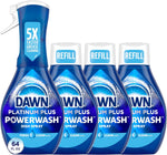 Dawn Powerwash Spray, Dish Soap, Dishwashing Liquid, Fresh, 1 Starter Kit + 3 Refills, 4x16 Fl Oz